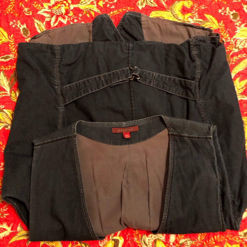 Jeremiah Men's Dark Blue Denim Vest Size Medium, Adjustable back strap, Pockets - Picture 6 of 9